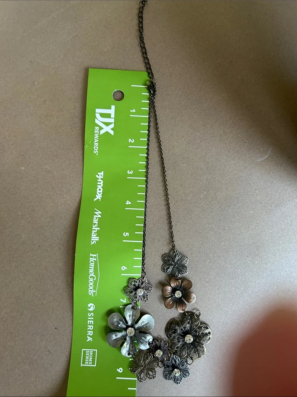 Vintage-Inspired Floral Necklace in Iridescent Silver-Tone